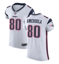 Men Nike Patriots #80 Danny Amendola White Stitched NFL Vapor Untouchable Elite Jersey