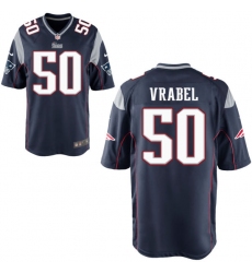 Men Nike Patroits #50 Mike Vrabel Navy Game Home NFL Jersey