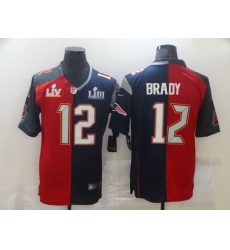 Men Nike Tampa Bay Buccaneers  26 New England Patriots 12 Tom Brady Men Red Navy Blue Limited NFL 2020 2021 super bowl Jersey