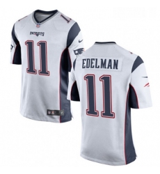Mens Nike New England Patriots 11 Julian Edelman Game White NFL Jersey