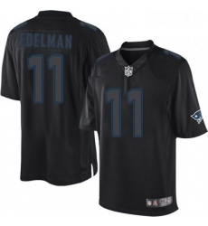 Mens Nike New England Patriots 11 Julian Edelman Limited Black Impact NFL Jersey
