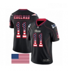 Mens Nike New England Patriots 11 Julian Edelman Limited Black Rush USA Flag NFL Jersey