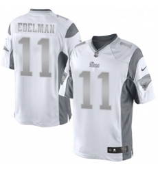 Mens Nike New England Patriots 11 Julian Edelman Limited White Platinum NFL Jersey