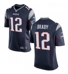Mens Nike New England Patriots 12 Tom Brady Game Navy Blue Team Color NFL Jersey