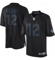 Mens Nike New England Patriots 12 Tom Brady Limited Black Impact NFL Jersey