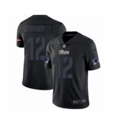 Mens Nike New England Patriots 12 Tom Brady Limited Black Rush Impact NFL Jersey