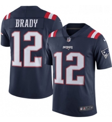Mens Nike New England Patriots 12 Tom Brady Limited Navy Blue Rush Vapor Untouchable NFL Jersey
