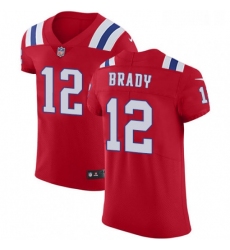 Mens Nike New England Patriots 12 Tom Brady Red Alternate Vapor Untouchable Elite Player NFL Jersey