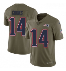 Mens Nike New England Patriots 14 Brandin Cooks Limited Olive 2017 Salute to Service NFL Jersey