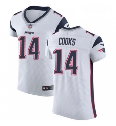 Mens Nike New England Patriots 14 Brandin Cooks White Vapor Untouchable Elite Player NFL Jersey