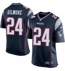 Mens Nike New England Patriots 24 Stephon Gilmore Game Navy Blue Team Color NFL Jersey