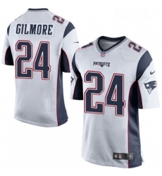 Mens Nike New England Patriots 24 Stephon Gilmore Game White NFL Jersey