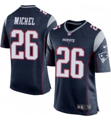 Mens Nike New England Patriots 26 Sony Michel Game Navy Blue Team Color NFL Jersey