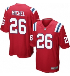 Mens Nike New England Patriots 26 Sony Michel Game Red Alternate NFL Jersey