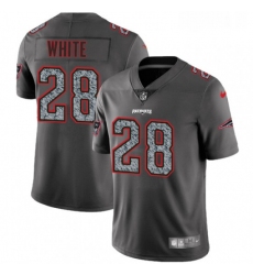 Mens Nike New England Patriots 28 James White Gray Static Vapor Untouchable Limited NFL Jersey