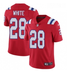 Mens Nike New England Patriots 28 James White Red Alternate Vapor Untouchable Limited Player NFL Jersey