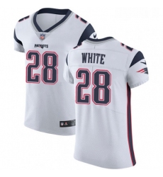Mens Nike New England Patriots 28 James White White Vapor Untouchable Elite Player NFL Jersey