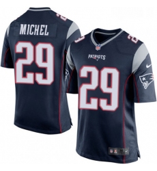 Mens Nike New England Patriots 29 Sony Michel Game Navy Blue Team Color NFL Jersey