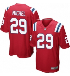 Mens Nike New England Patriots 29 Sony Michel Game Red Alternate NFL Jersey