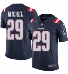 Mens Nike New England Patriots 29 Sony Michel Limited Navy Blue Rush Vapor Untouchable NFL Jersey