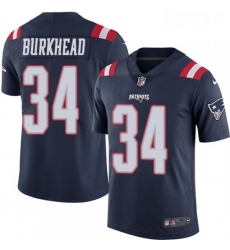 Mens Nike New England Patriots 34 Rex Burkhead Limited Navy Blue Rush Vapor Untouchable NFL Jersey