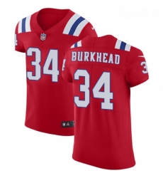 Mens Nike New England Patriots 34 Rex Burkhead Red Alternate Vapor Untouchable Elite Player NFL Jersey