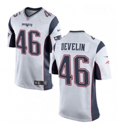 Mens Nike New England Patriots 46 James Develin Game White NFL Jersey