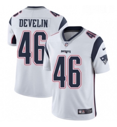 Mens Nike New England Patriots 46 James Develin White Vapor Untouchable Limited Player NFL Jersey