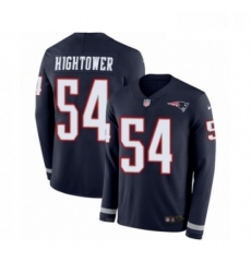 Mens Nike New England Patriots 54 Donta Hightower Limited Navy Blue Therma Long Sleeve NFL Jersey