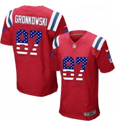 Mens Nike New England Patriots 87 Rob Gronkowski Elite Red Alternate USA Flag Fashion NFL Jersey