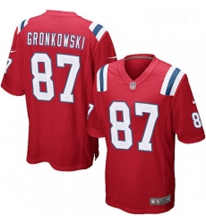 Mens Nike New England Patriots 87 Rob Gronkowski Game Red Alternate NFL Jersey
