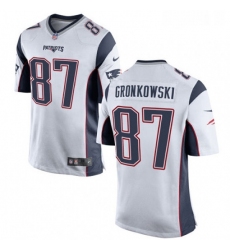 Mens Nike New England Patriots 87 Rob Gronkowski Game White NFL Jersey