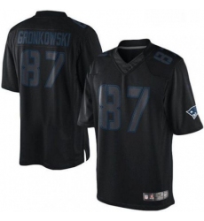 Mens Nike New England Patriots 87 Rob Gronkowski Limited Black Impact NFL Jersey