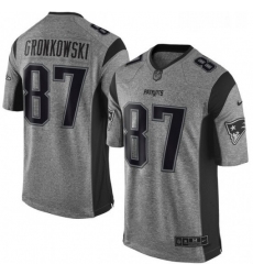 Mens Nike New England Patriots 87 Rob Gronkowski Limited Gray Gridiron NFL Jersey