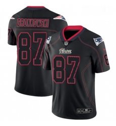 Mens Nike New England Patriots 87 Rob Gronkowski Limited Lights Out Black Rush NFL Jersey