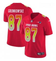 Mens Nike New England Patriots 87 Rob Gronkowski Limited Red 2018 Pro Bowl NFL Jersey