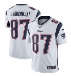 Mens Nike New England Patriots 87 Rob Gronkowski White Vapor Untouchable Limited Player NFL Jersey
