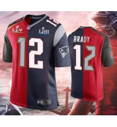 Men's Tom Brady Buccaneers Patriots Splite 2021 Super Bowl Jersey