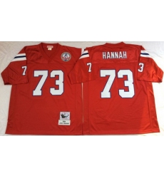 Mitchell And Ness patriots #73 john hannah red Mens Throwback Stitched NFL Jersey