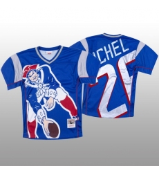 NFL New England Patriots 26 Sony Michel Blue Men Mitchell  26 Nell Big Face Fashion Limited NFL Jersey