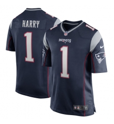 New England Patriots 1 NKeal Harry Nike Limited Navy Jersey