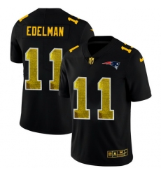 New England Patriots 11 Julian Edelman Men Black Nike Golden Sequin Vapor Limited NFL Jersey