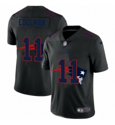 New England Patriots 11 Julian Edelman Men Nike Team Logo Dual Overlap Limited NFL Jersey Black