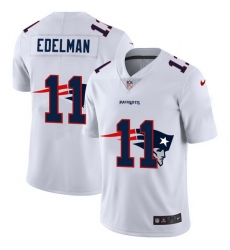 New England Patriots 11 Julian Edelman White Men Nike Team Logo Dual Overlap Limited NFL Jersey