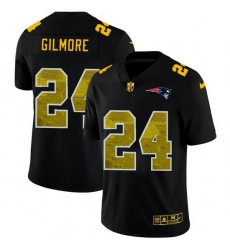 New England Patriots 24 Stephon Gilmore Men Black Nike Golden Sequin Vapor Limited NFL Jersey