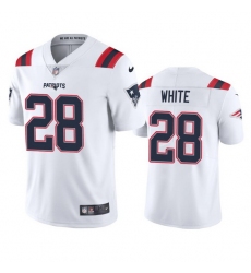 New England Patriots 28 James White Men Nike White 2020 Vapor Limited Jersey