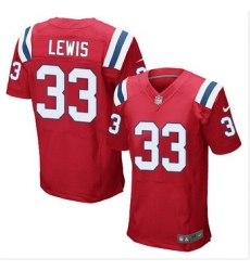 New New England Patriots #33 Dion Lewis Red Alternate Mens Stitched NFL Elite Jersey