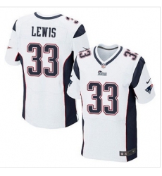 New New England Patriots #33 Dion Lewis White Mens Stitched NFL Elite Jersey