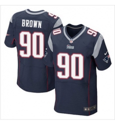 New New England Patriots #90 Malcom Brown Navy Blue Team Color Mens Stitched NFL Elite Jersey