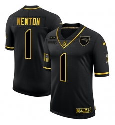 Nike New England Patriots 1 Cam Newton Black Gold 2020 Salute To Service Limited Jersey
